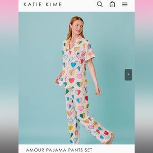 Amour Heart Print Pajama Set | Katie Kime | sz L